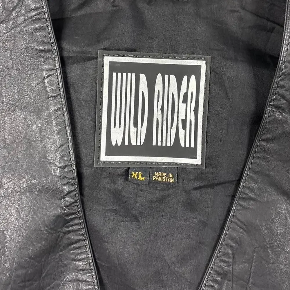 vintage 90s black leather vest